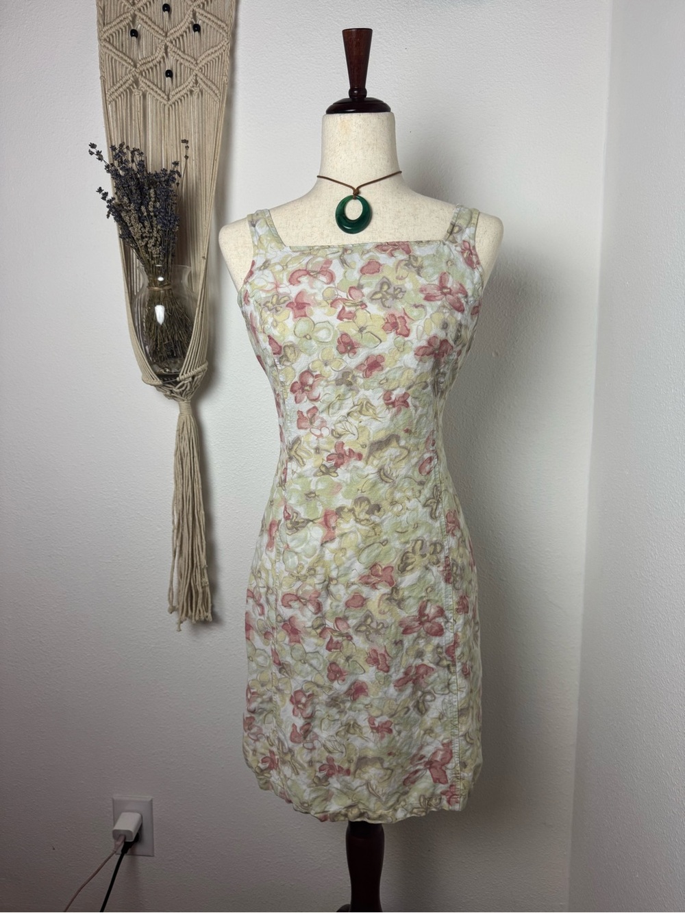 J. Crew Floral Mini Dress in Pink and Green